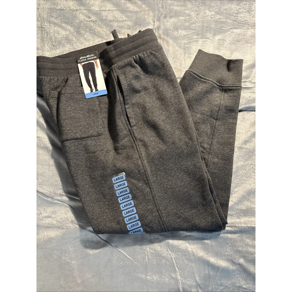 NWT Men’s Eddie Bauer Fleece Joggers Size Large Grey